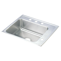 Elkay Lustertone Classic Stainless Steel 25" x 22" x 7-5/8", Single Bowl Drop-in Classroom Sink DRKR2522R4