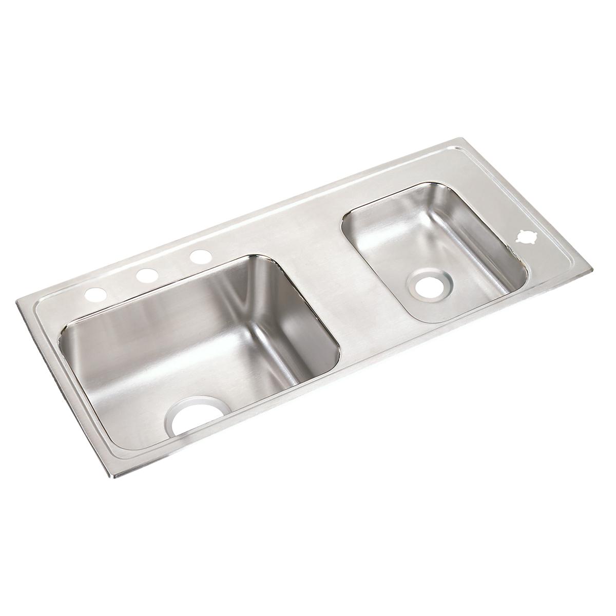 Elkay Lustertone Classic Stainless Steel 37-1/4" x 17" x 4-1/2", Double Bowl Drop-in Classroom ADA Sink DRKAD371745R4