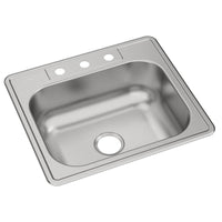 Elkay Dayton Stainless Steel 25" x 22" x 8-1/16", 3-Hole Single Bowl Drop-in Sink DSE125223