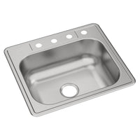 Elkay Dayton Stainless Steel 25" x 22" x 8-1/16", 4-Hole Single Bowl Drop-in Sink DSE125224
