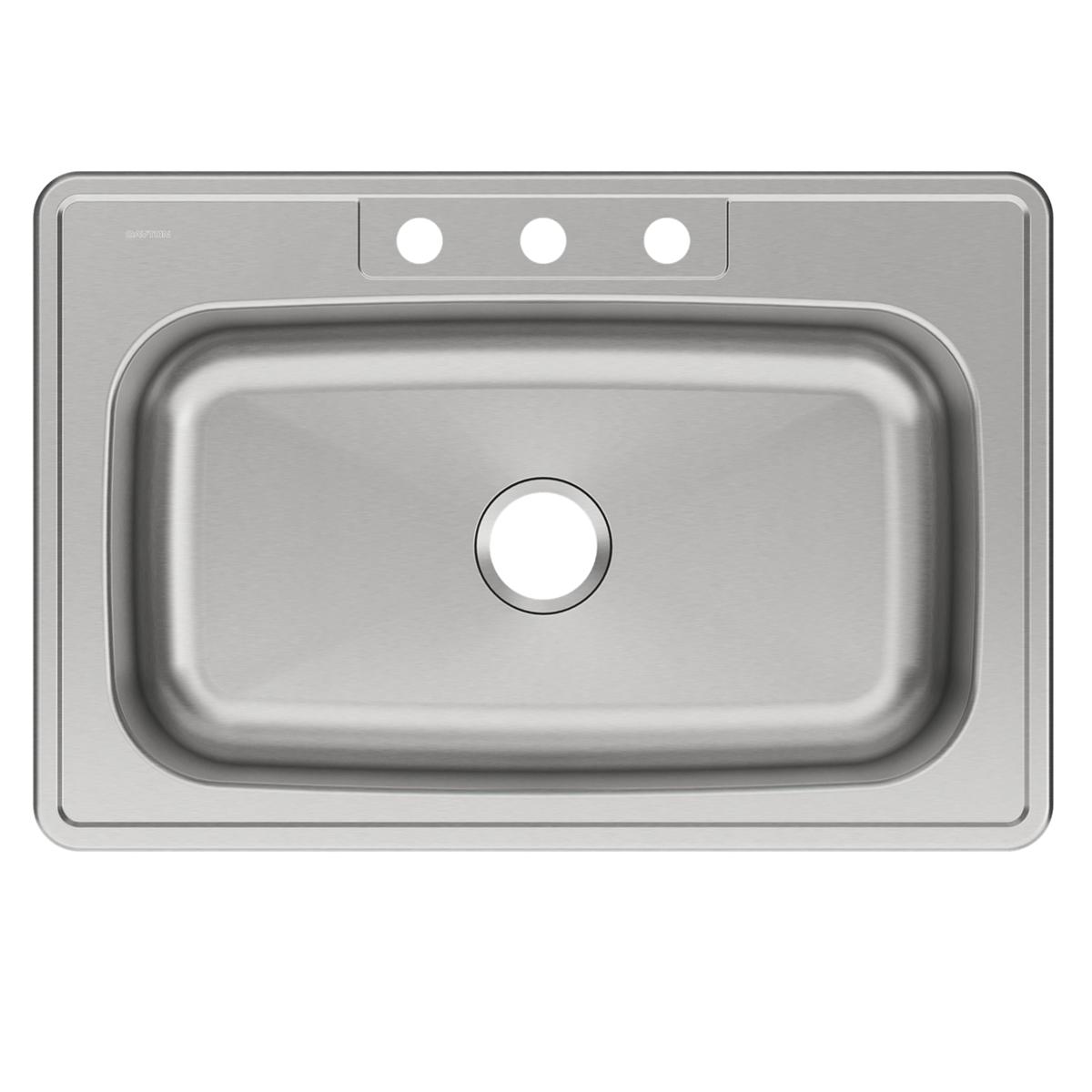 Elkay Dayton Stainless Steel 33" x 22" x 8-1/16", 3-Hole Single Bowl Drop-in Sink DSE133223