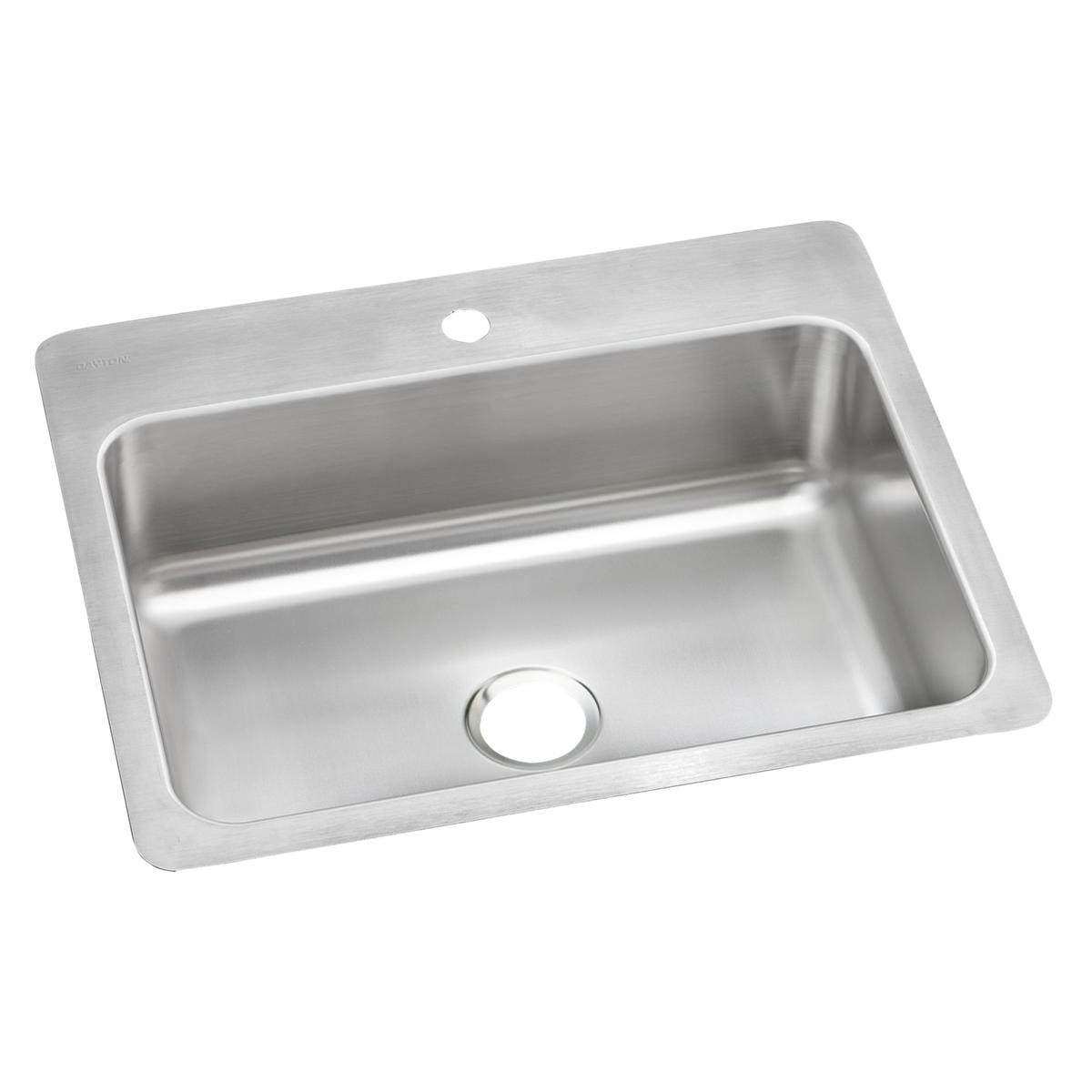 Elkay Dayton Stainless Steel 27" x 22" x 8", 1-Hole Single Bowl Dual Mount Sink DSESR127221