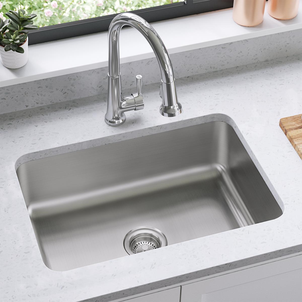 Elkay Dayton Stainless Steel 27" x 22" x 8", 1-Hole Single Bowl Dual Mount Sink DSESR127221