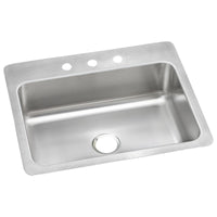 Elkay Dayton Stainless Steel 27" x 22" x 8", 3-Hole Single Bowl Dual Mount Sink DSESR127223