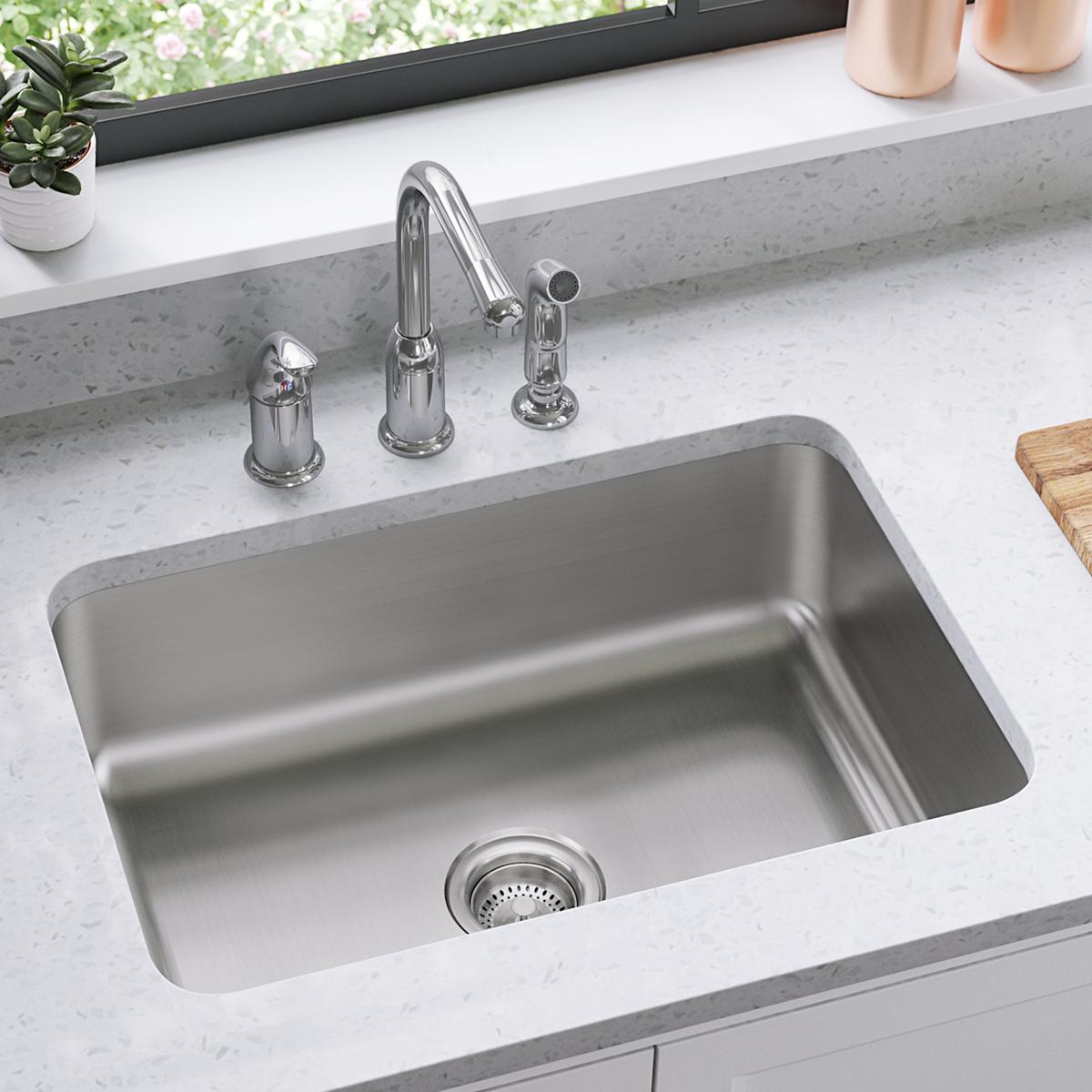 Elkay Dayton Stainless Steel 27" x 22" x 8", 3-Hole Single Bowl Dual Mount Sink DSESR127223