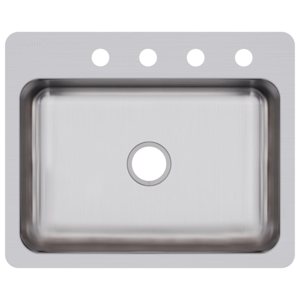 Elkay Dayton Stainless Steel 27" x 22" x 8", 4-Hole Single Bowl Dual Mount Sink DSESR127224