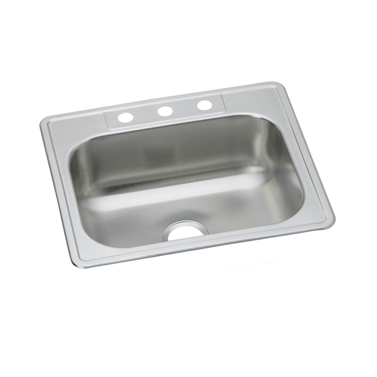 Elkay Dayton Stainless Steel 25" x 22" x 8-1/16", 3-Hole Single Bowl Drop-in Sink (40 Pack) DSEW40125223