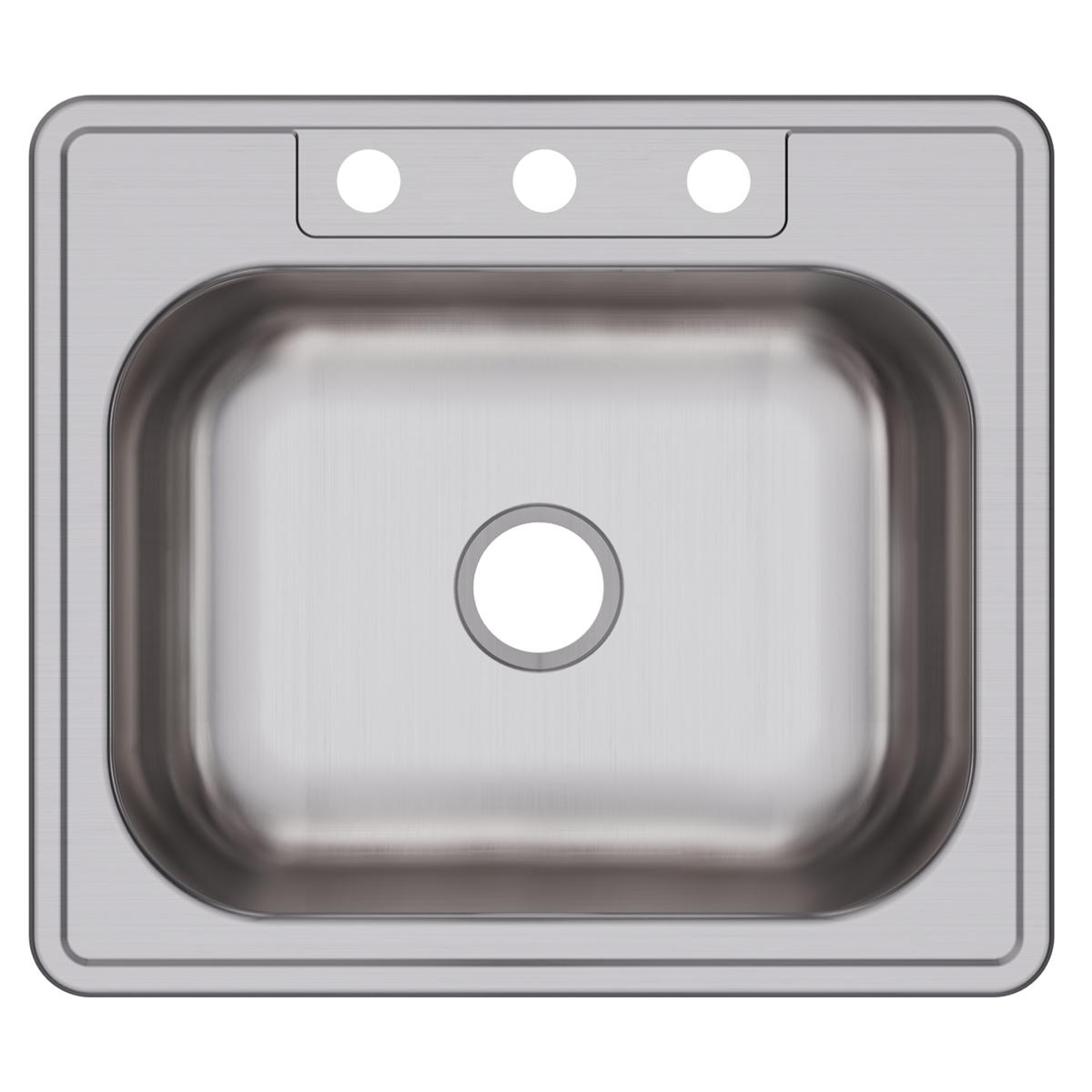 Elkay Dayton Stainless Steel 25" x 22" x 8-1/16", 3-Hole Single Bowl Drop-in Sink (40 Pack) DSEW40125223