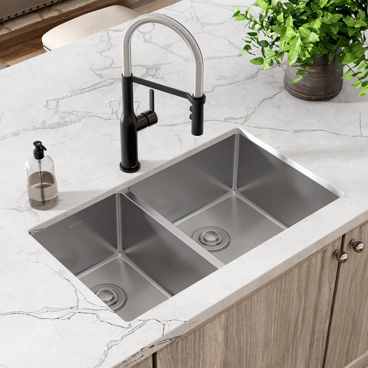 Elkay Crosstown Stainless Steel kitchen sink, Polished Satin ECTRU32179LT