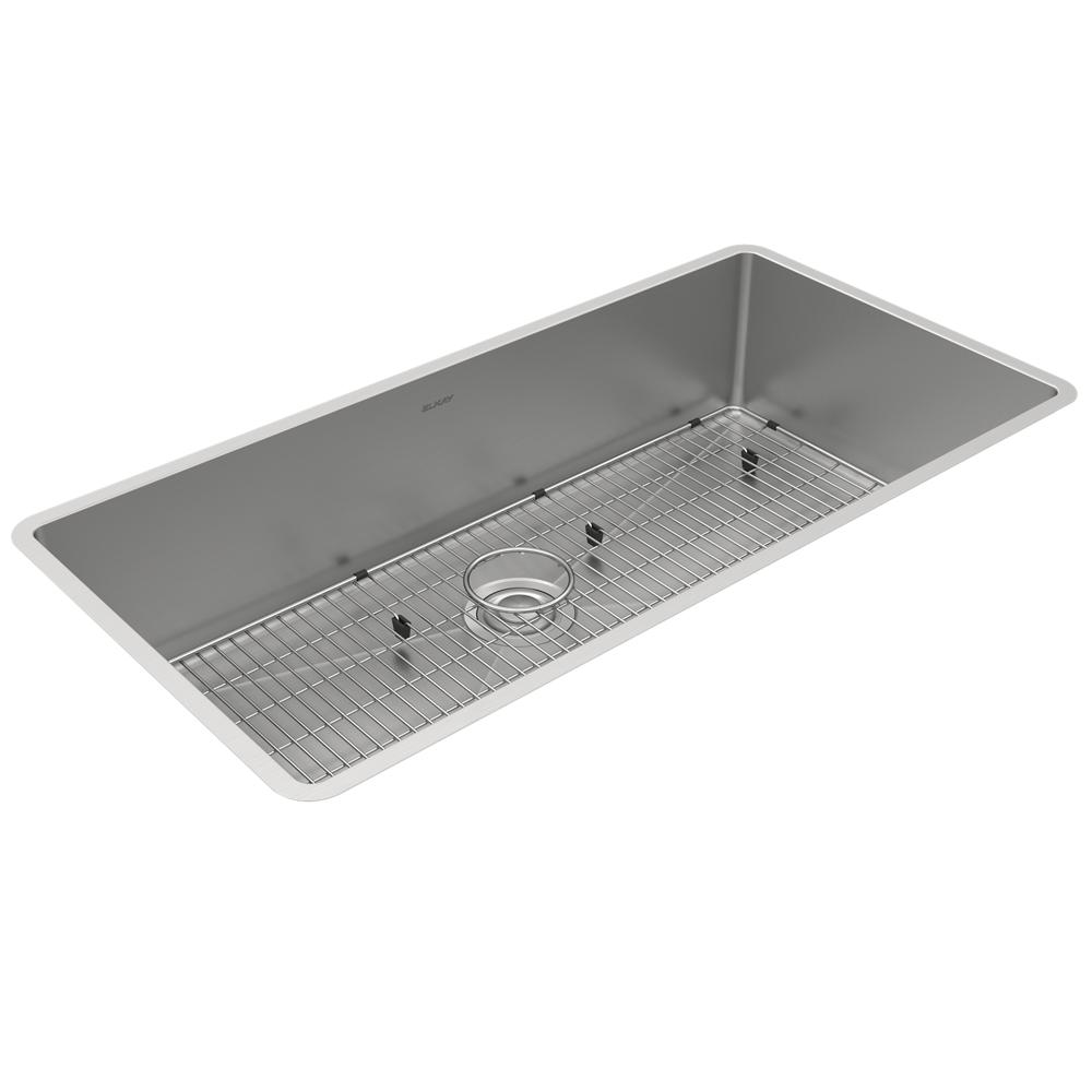 Elkay Crosstown 18 Gauge Stainless Steel 36-1/2" x 18-1/2" x 9" Single Bowl Undermount Sink Kit ECTRU35179TC