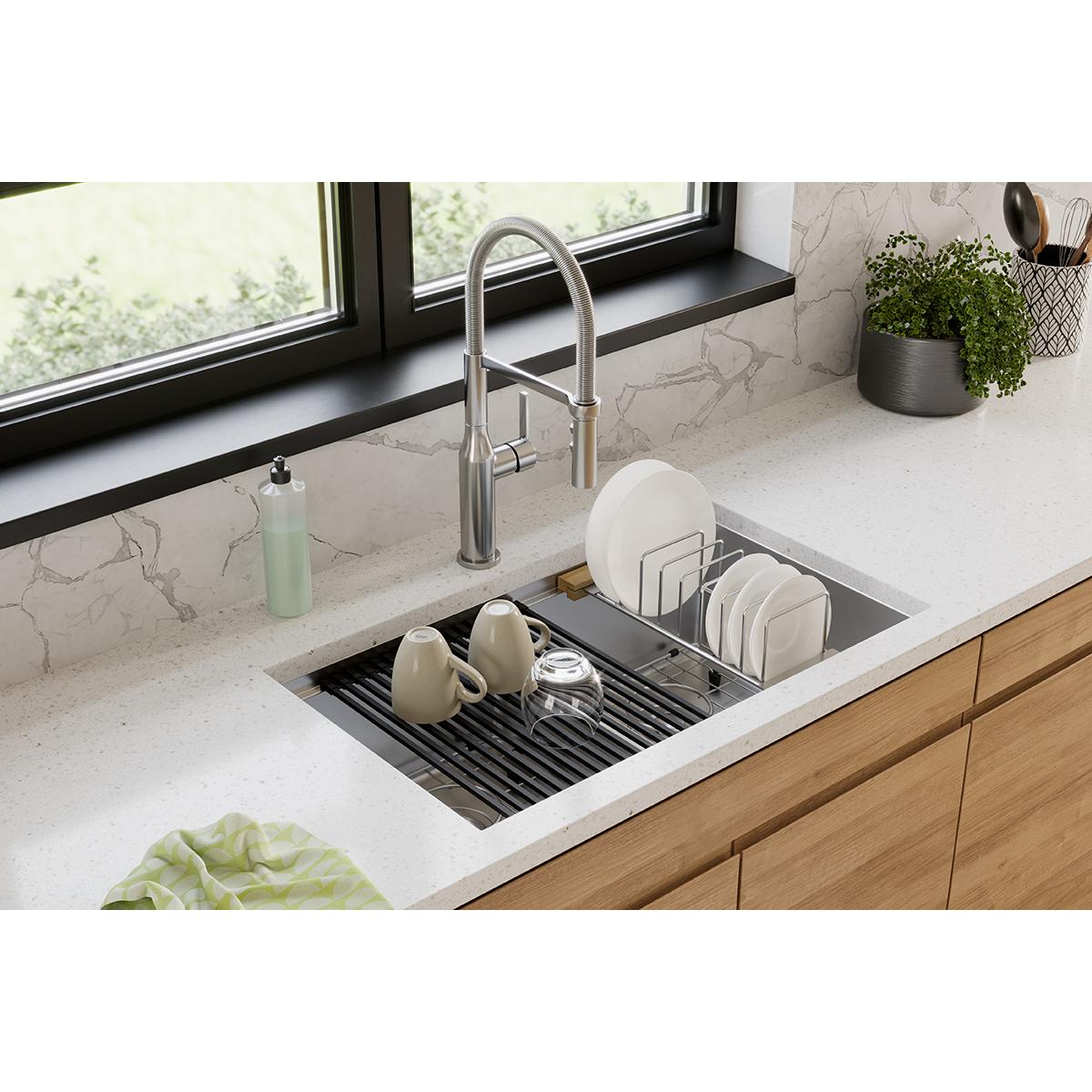 Elkay Crosstown Black Silicone 11-7/8" x 16-3/4" x 3/8" Drying Rack LKDR1317RU