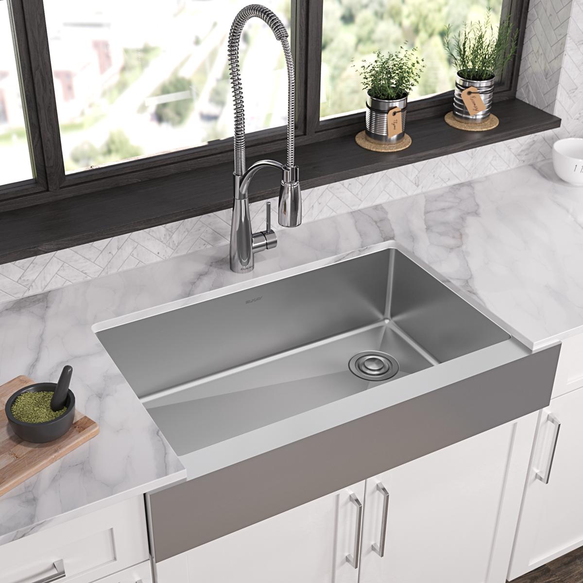 Elkay Crosstown Stainless Steel kitchen sink, Polished Satin ECTRUF30179R