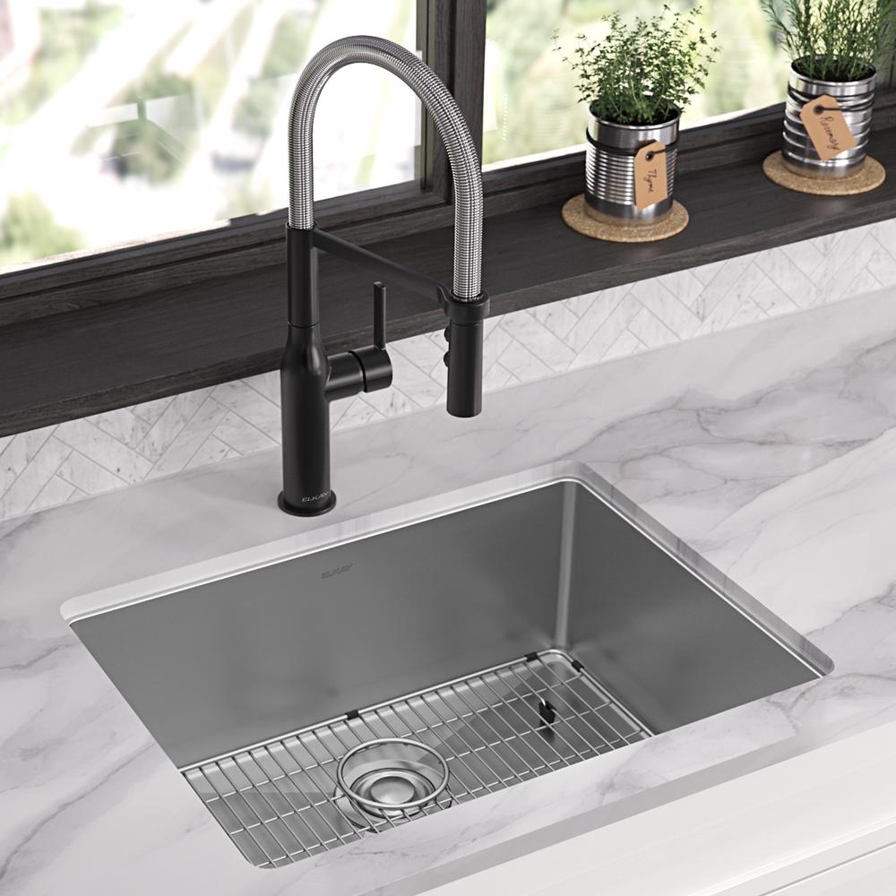 Elkay Crosstown 18 Gauge Stainless Steel 25" x 22" x 9" 1-Hole Single Bowl Dual Mount Sink Kit ECTSR25229TBG1