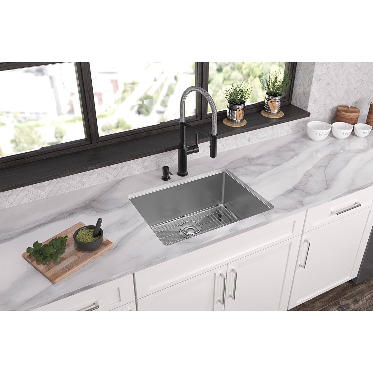 Elkay Crosstown 18 Gauge Stainless Steel 25" x 22" x 9" 2-Hole Single Bowl Dual Mount Sink Kit ECTSR25229TBG2