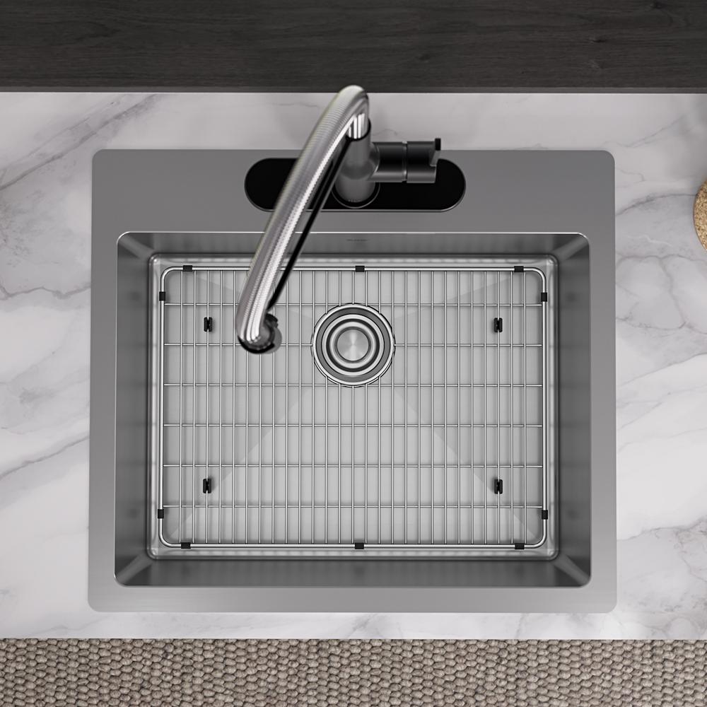 Elkay Crosstown 18 Gauge Stainless Steel 25" x 22" x 9" 3-Hole Single Bowl Dual Mount Sink Kit ECTSR25229TBG3