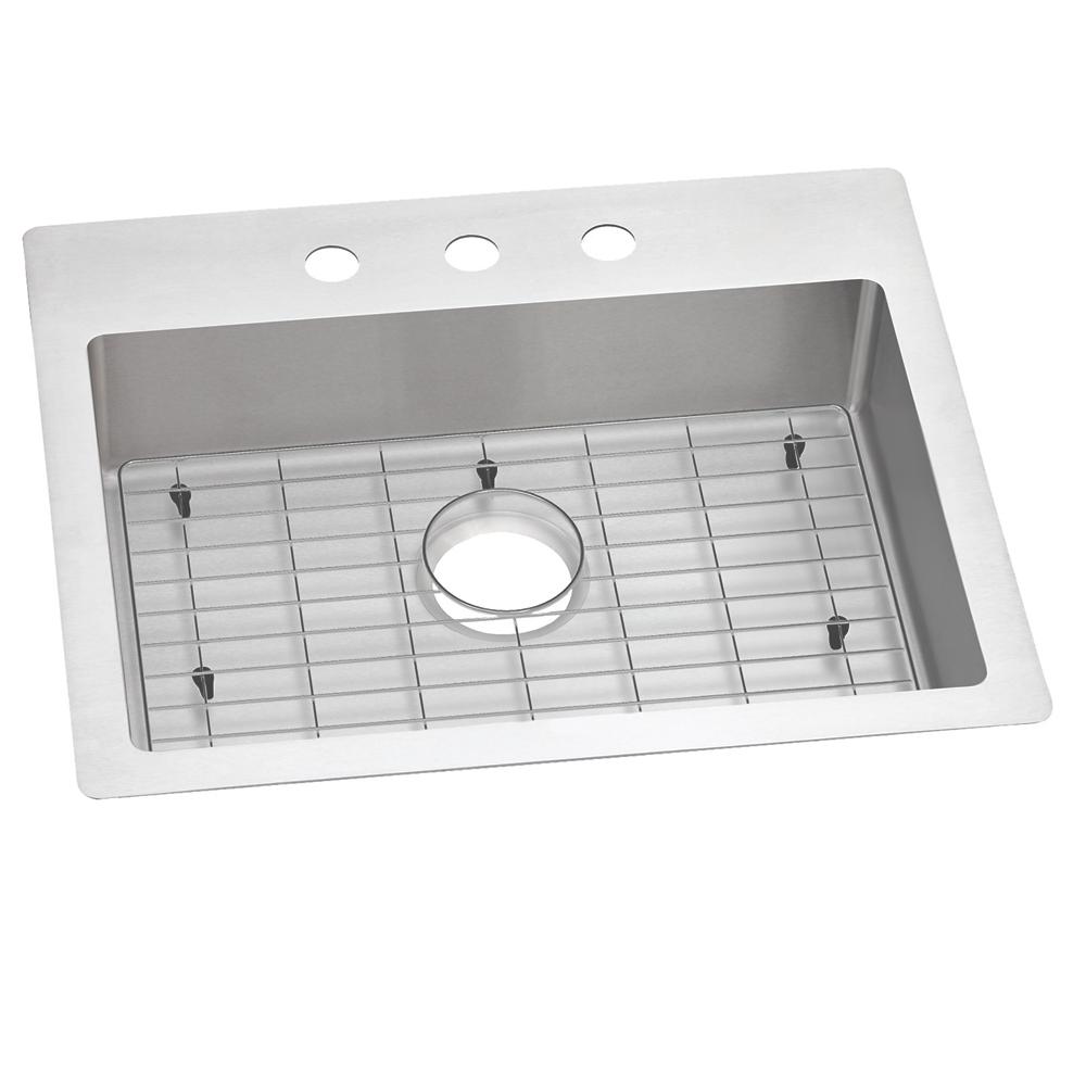 Elkay Crosstown 18 Gauge Stainless Steel 25" x 22" x 6" 3-Hole Single Bowl Dual Mount ADA Sink Kit ECTSRAD25226TBG3