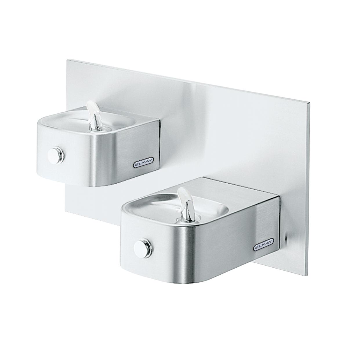 Elkay Soft Sides Bi-Level Fountain Non-Filtered Non-Refrigerated, Stainless EDFP217C