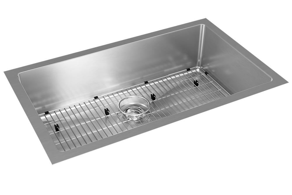 Elkay Crosstown 16 Gauge Stainless Steel 30-1/2" x 18-1/2" x 8" Single Bowl Undermount Sink Kit EFRU2816TC