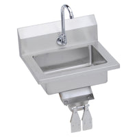 Elkay Stainless Steel 18" x 14-1/2" x 11" 18 Gauge Hand Sink with Knee Valve and Faucet EHS-18-KVX