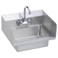Elkay Stainless Steel 18" x 14-1/2" x 11" 18 Gauge Hand Sink with Dual Side Splashes and Faucet EHS-18-SSX