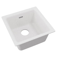 Elkay Quartz Classic 15-3/4" x 15-3/4" x 7-11/16", Single Bowl Dual Mount Bar Sink, White ELG1616WH0