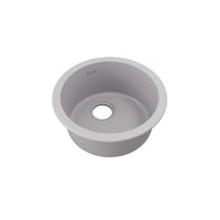 Elkay Quartz Classic 18-1/8" x 18-1/8" x 7-1/2", Single Bowl Dual Mount Bar Sink, Greystone ELG16FBGS0
