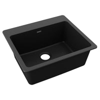 Elkay Quartz Classic 25" x 22" x 9-1/2", Single Bowl Drop-in Sink, Black ELG2522BK0