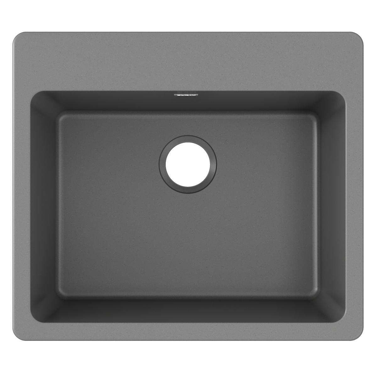 Elkay Quartz Classic 25" x 22" x 9-1/2", Single Bowl Drop-in Sink, Dusk Gray ELG2522GY0