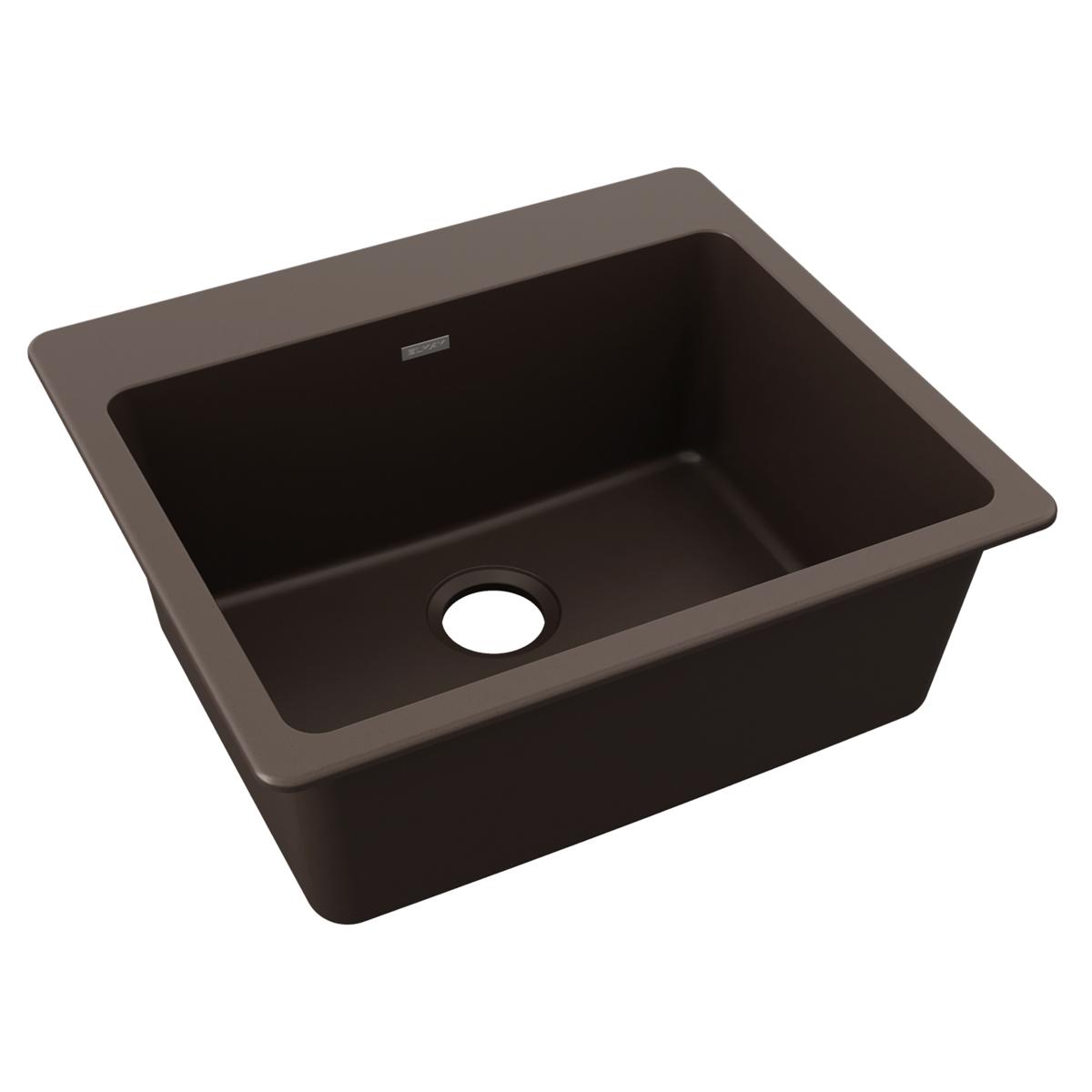 Elkay Quartz Classic 25" x 22" x 9-1/2", Single Bowl Drop-in Sink, Mocha ELG2522MC0