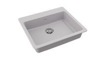 Elkay Quartz Classic 25" x 22" x 5-1/2" Single Bowl Drop-in ADA Sink with Perfect Drain Greystone ELGAD2522PDGS0