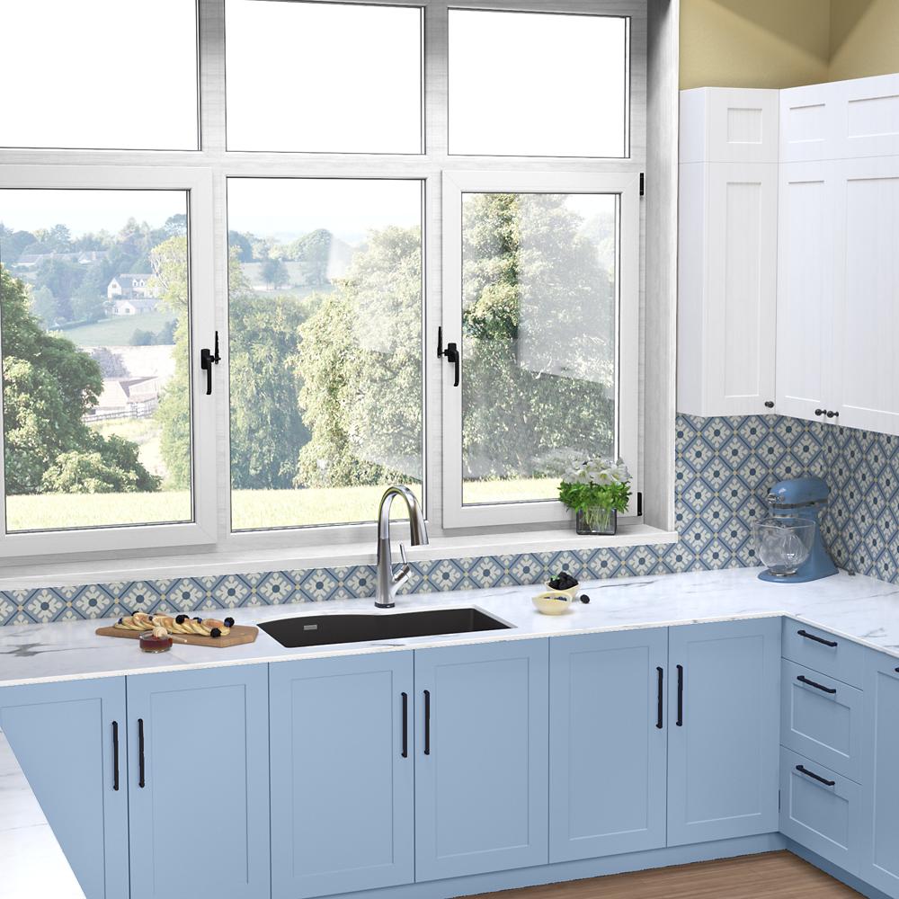 Elkay Quartz Classic 33" x 22" x 10" Offset 60/40 Double Bowl Undermount Sink Kit with Filtered Faucet with Aqua Divide Black ELGHU3322RBKFLC