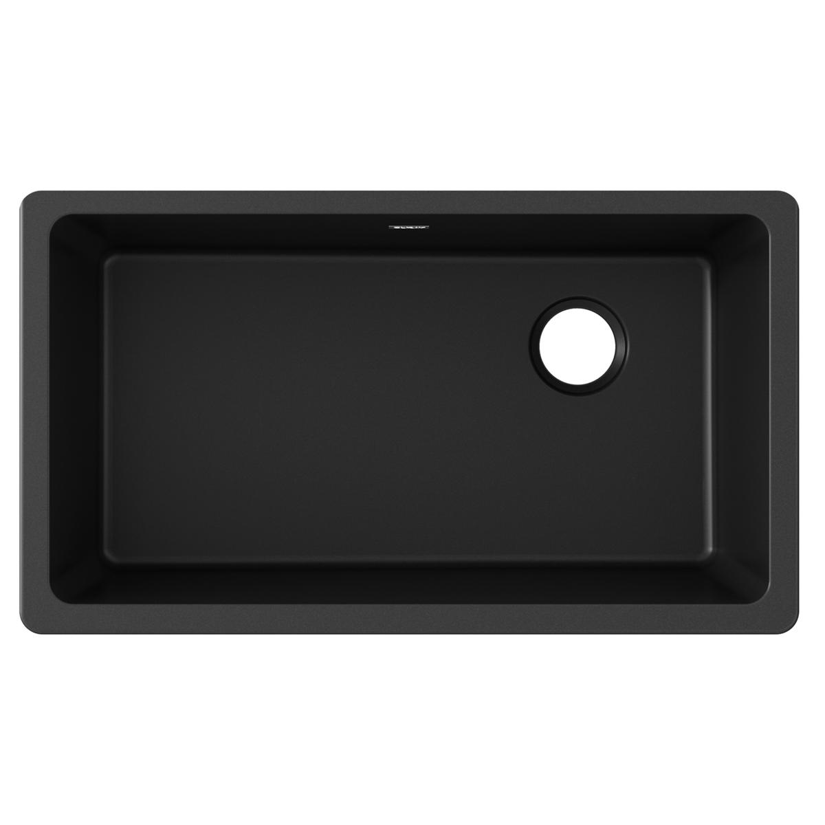 Elkay Quartz Classic 33" x 18-3/4" x 9-1/2", Single Bowl Undermount Sink, Black ELGU13322BK0