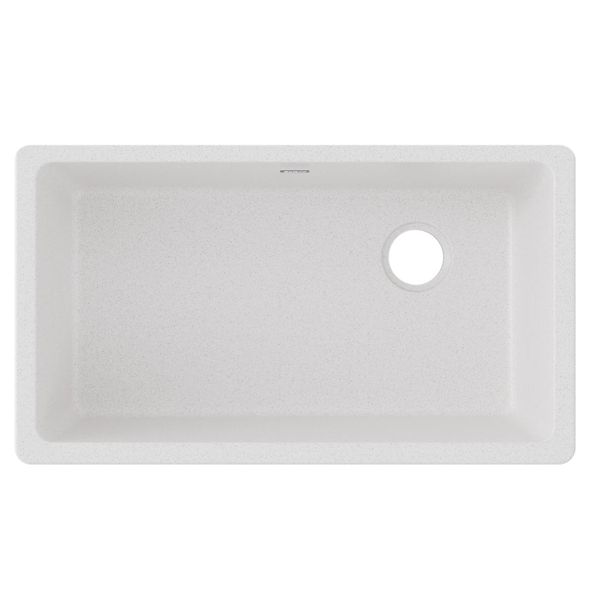 Elkay Quartz Classic 33" x 18-3/4" x 9-1/2", Single Bowl Undermount Sink, White ELGU13322WH0