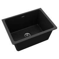Elkay Quartz Classic 25" x 18-1/2" x 11-13/16" Undermount Laundry Sink with Perfect Drain Black ELGU251912PDBK0