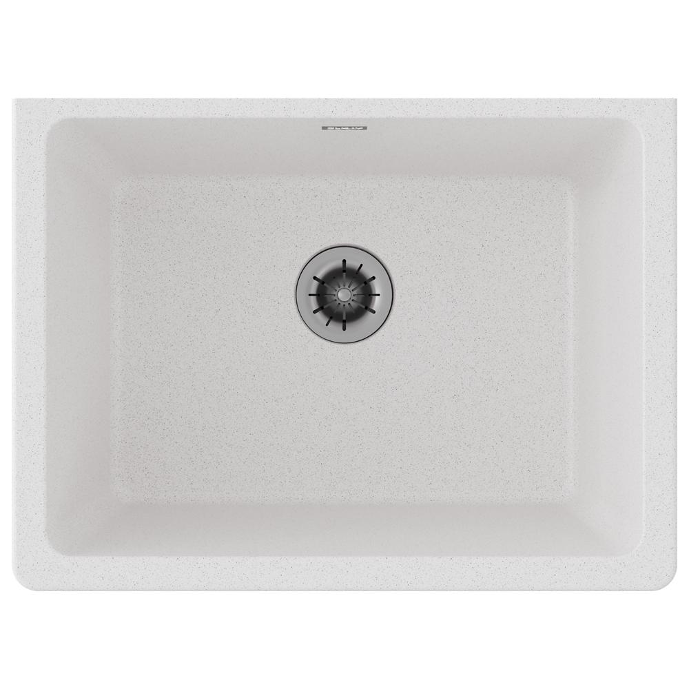 Elkay Quartz Classic 25" x 18-1/2" x 11-13/16" Undermount Laundry Sink with Perfect Drain White ELGU251912PDWH0