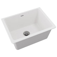 Elkay Quartz Classic 25" x 18-1/2" x 11-13/16" Undermount Laundry Sink with Perfect Drain White ELGU251912PDWH0