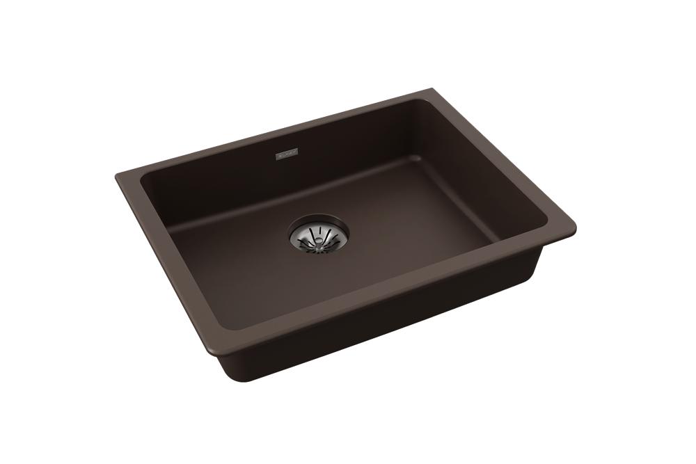 Elkay Quartz Classic 25" x 18-1/2" x 5-1/2" Single Bowl Undermount ADA Sink with Perfect Drain Mocha ELGUAD2519PDMC0