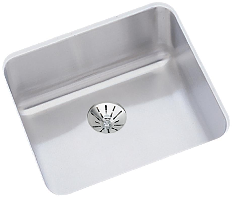 Elkay Lustertone Classic Stainless Steel 14-1/2" x 14-1/2" x 7" Single Bowl Undermount Sink with Perfect Drain ELUH1212PD