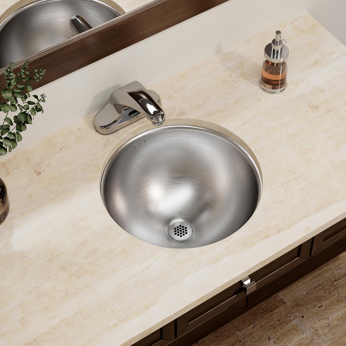 Elkay Asana Stainless Steel 14-3/8" x 14-3/8" x 6", Single Bowl Undermount Bathroom Sink with Overflow ELUH12LV