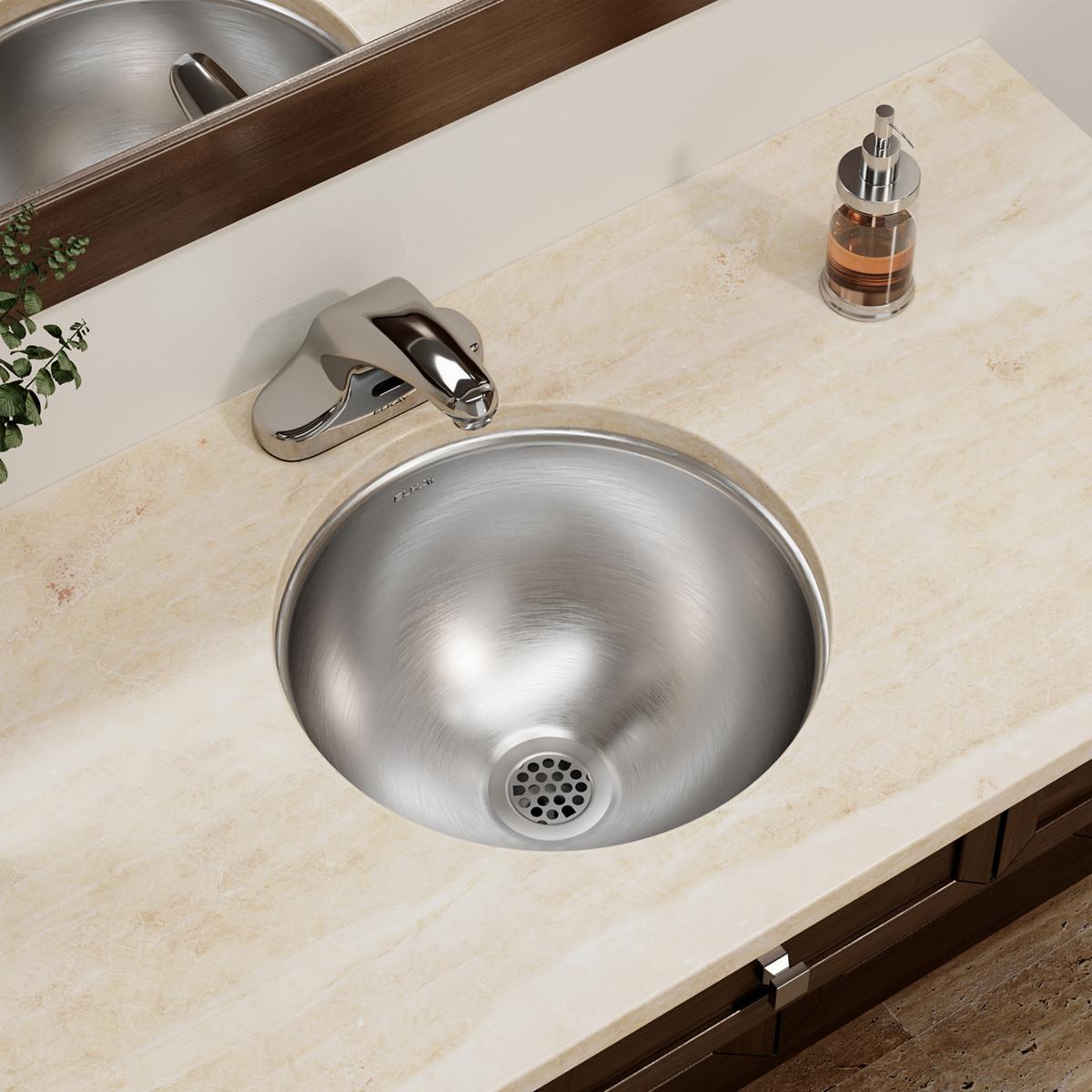 Elkay Asana Stainless Steel 14-3/8" x 14-3/8" x 6", Single Bowl Undermount Bathroom Sink ELUH12