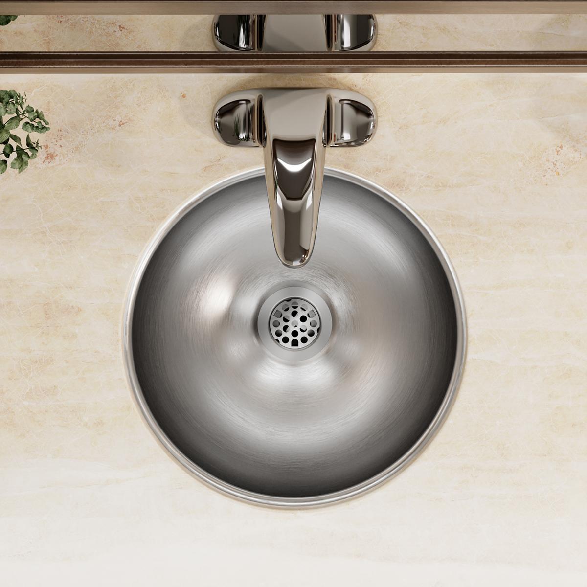 Elkay Asana Stainless Steel 14-3/8" x 14-3/8" x 6", Single Bowl Undermount Bathroom Sink ELUH12