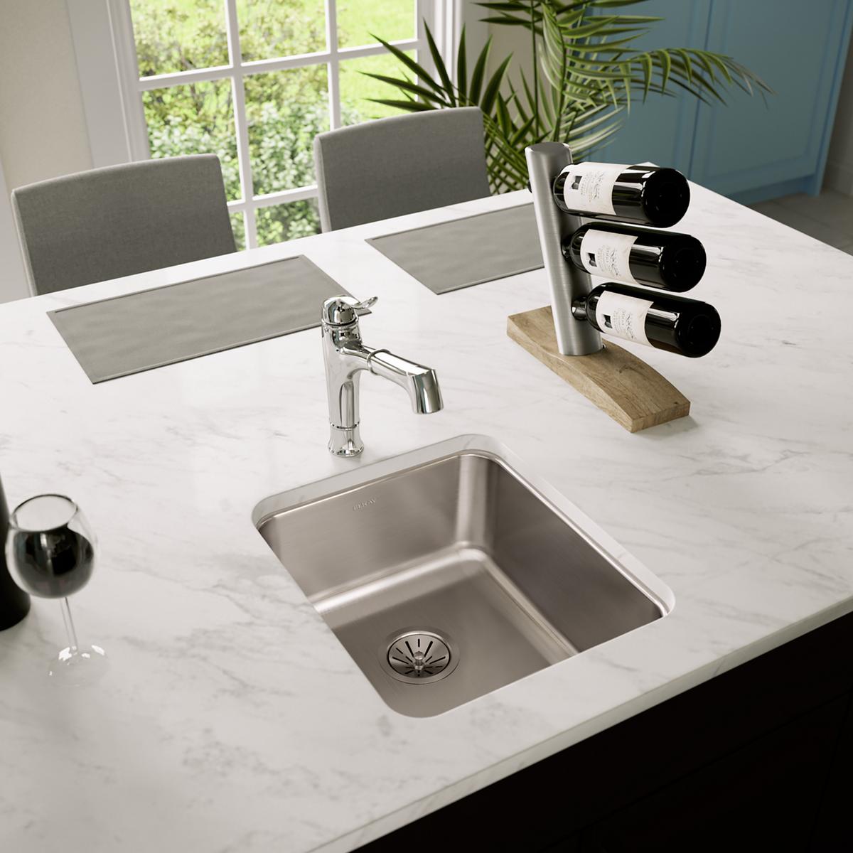 Elkay Lustertone Classic Stainless Steel 16" x 18-1/2" x 7-7/8", Single Bowl Undermount Sink ELUH1316