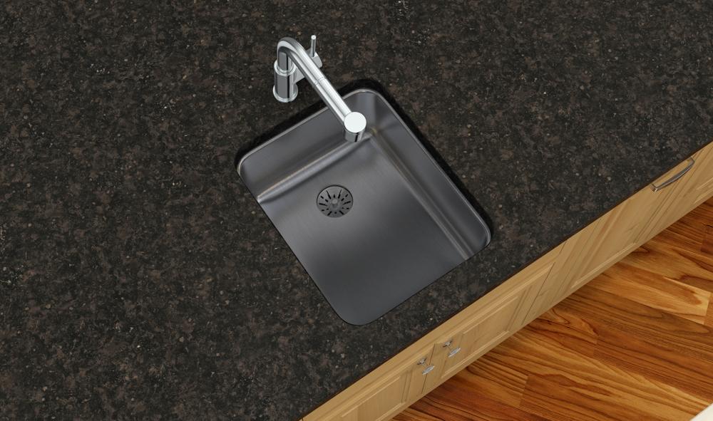 Elkay Lustertone Classic Stainless Steel 16-1/2" x 20-1/2" x 7-7/8" Single Bowl Undermount Sink with Perfect Drain ELUH1418PD