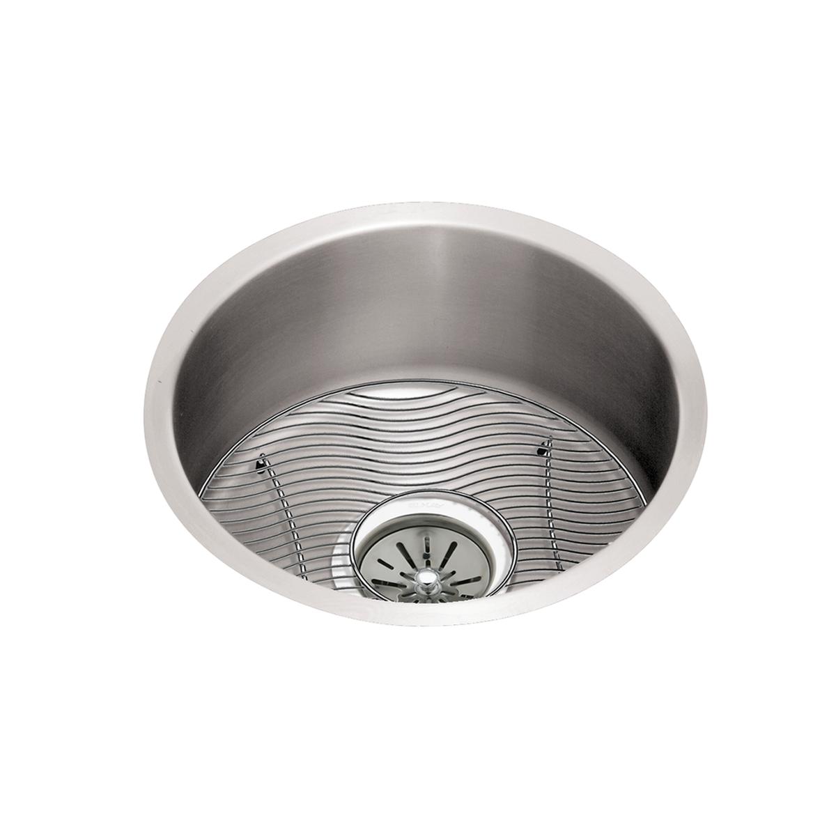 Elkay Lustertone Classic Stainless Steel 18-3/8" x 18-3/8" x 8", Single Bowl Undermount Sink Kit ELUH16FBDBG
