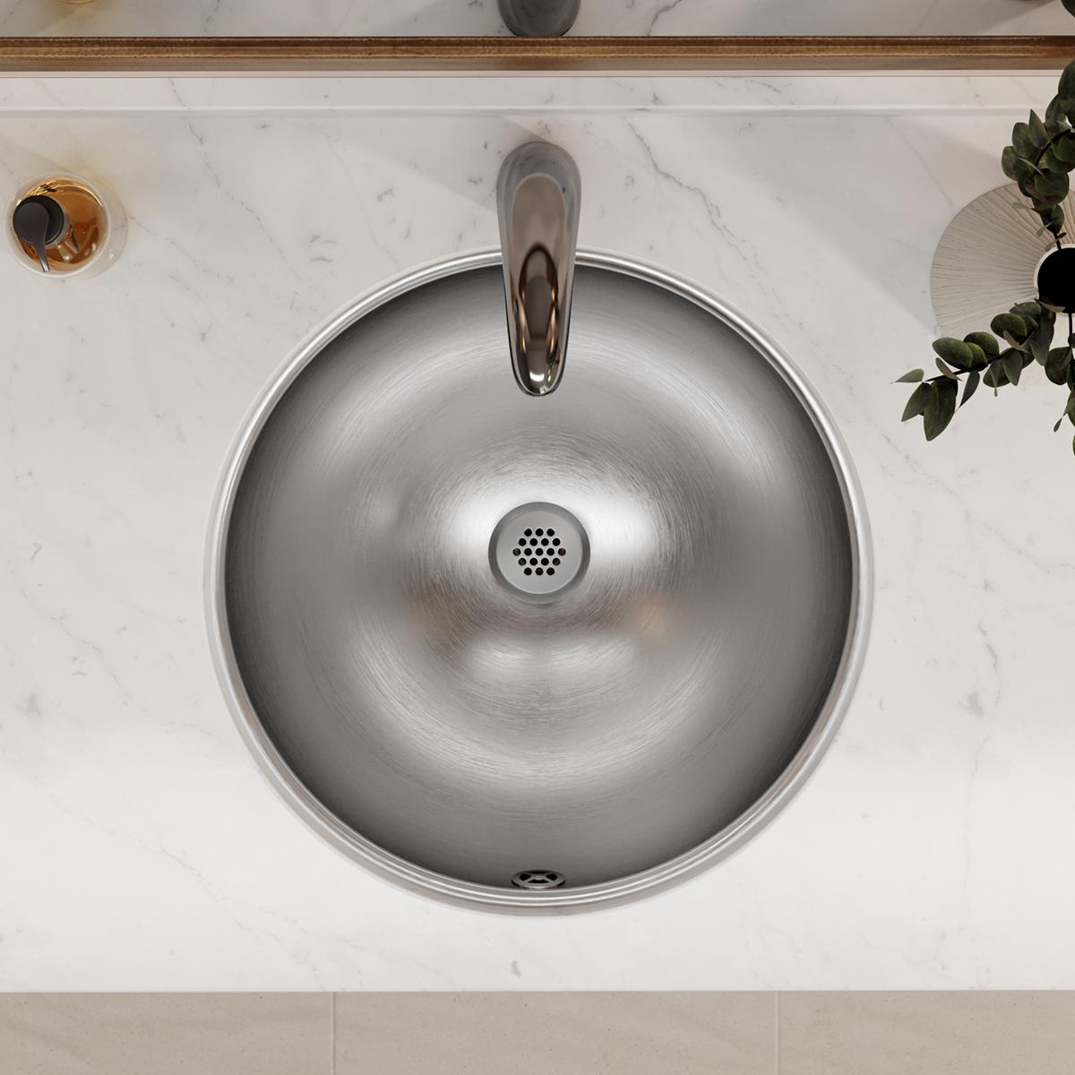 Elkay Asana Stainless Steel 18-3/8" x 18-3/8" x 8", Single Bowl Undermount Bathroom Sink with Overflow ELUH16LV