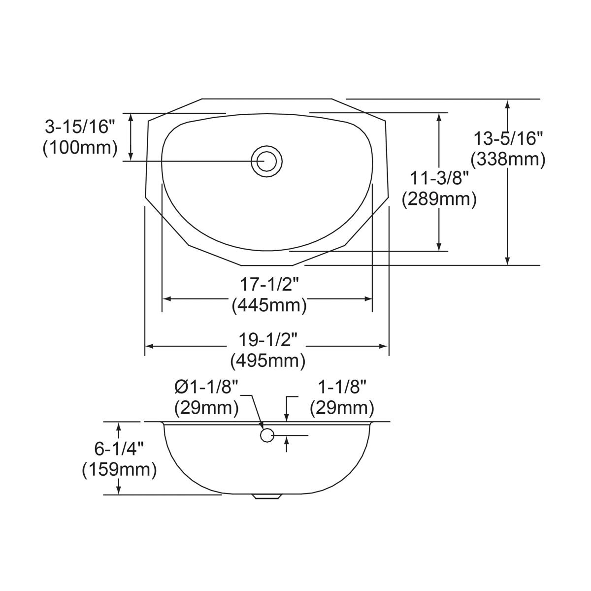 Elkay Asana Stainless Steel 19-1/2" x 13-5/16" x 6-1/4", Single Bowl Undermount Bathroom Sink ELUH1811