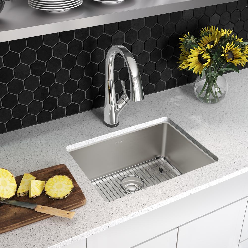 Elkay Lustertone Iconix 18 Gauge Stainless Steel 23-1/2" x 18-1/4" x 9" Single Bowl Undermount Sink Kit with Filtered Faucet ELUH2115TFLC