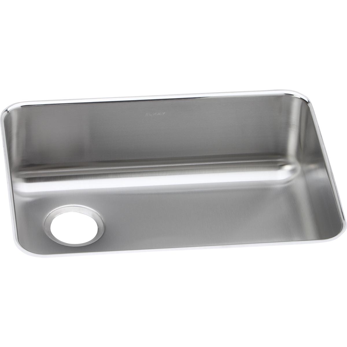 Elkay Lustertone Classic Stainless Steel 25-1/2" x 19-1/4" x 8", Single Bowl Undermount Sink with Left Drain ELUH2317L