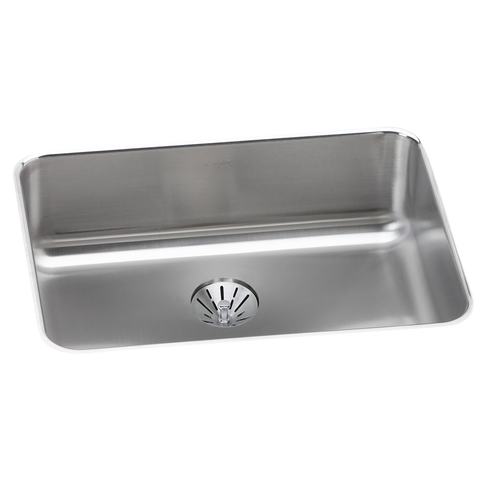 Elkay Lustertone Classic Stainless Steel 25-1/2" x 19-1/4" x 8" Single Bowl Undermount Sink with Perfect Drain ELUH2317PD
