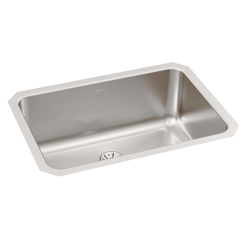 Elkay Lustertone Classic Stainless Steel 26-1/2" x 18-1/2" x 10" Single Bowl Undermount Sink with Perfect Drain ELUH241610PD